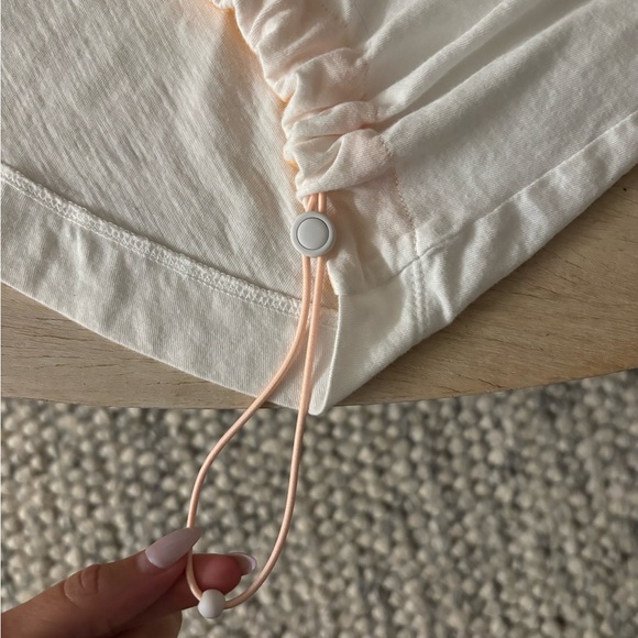 Athleta White Drawstring Waist Top - Picture 2 of 5